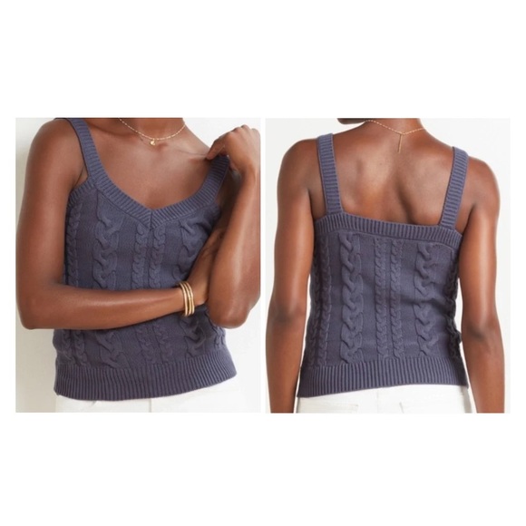 Evereve Sweaters Evereve Maeve Cable Tank Sweater In Denim Blue Poshmark
